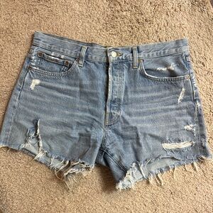 Agolde Parker Long Denim Shorts Swampmeet